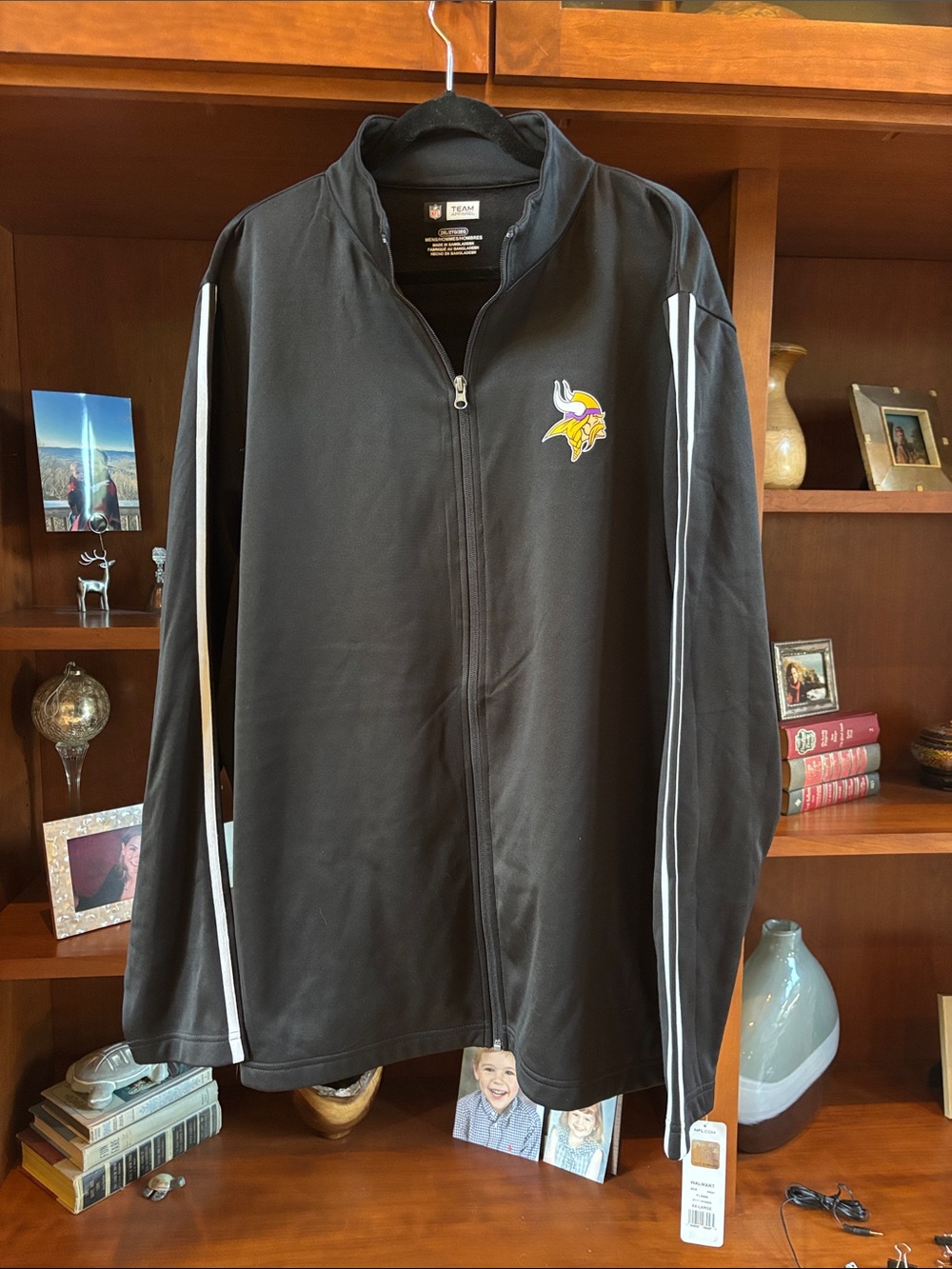 NWT NFL Team Apparel MN Vikings Full Zip Activewear Jacket XXL/2XL Black